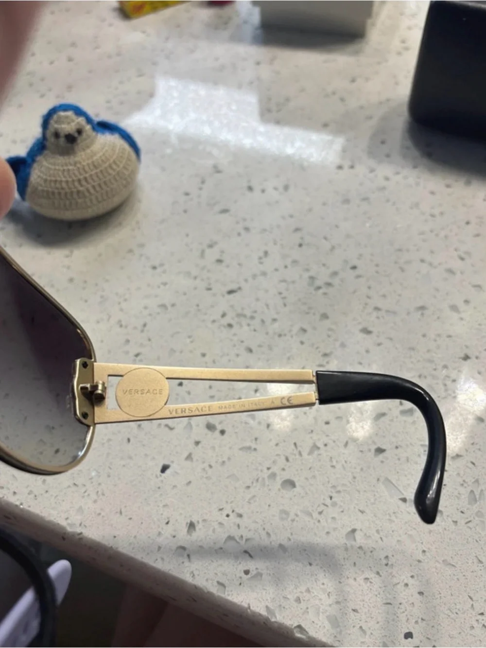 Versace Shield gradient Sunglasses with Gold Accents